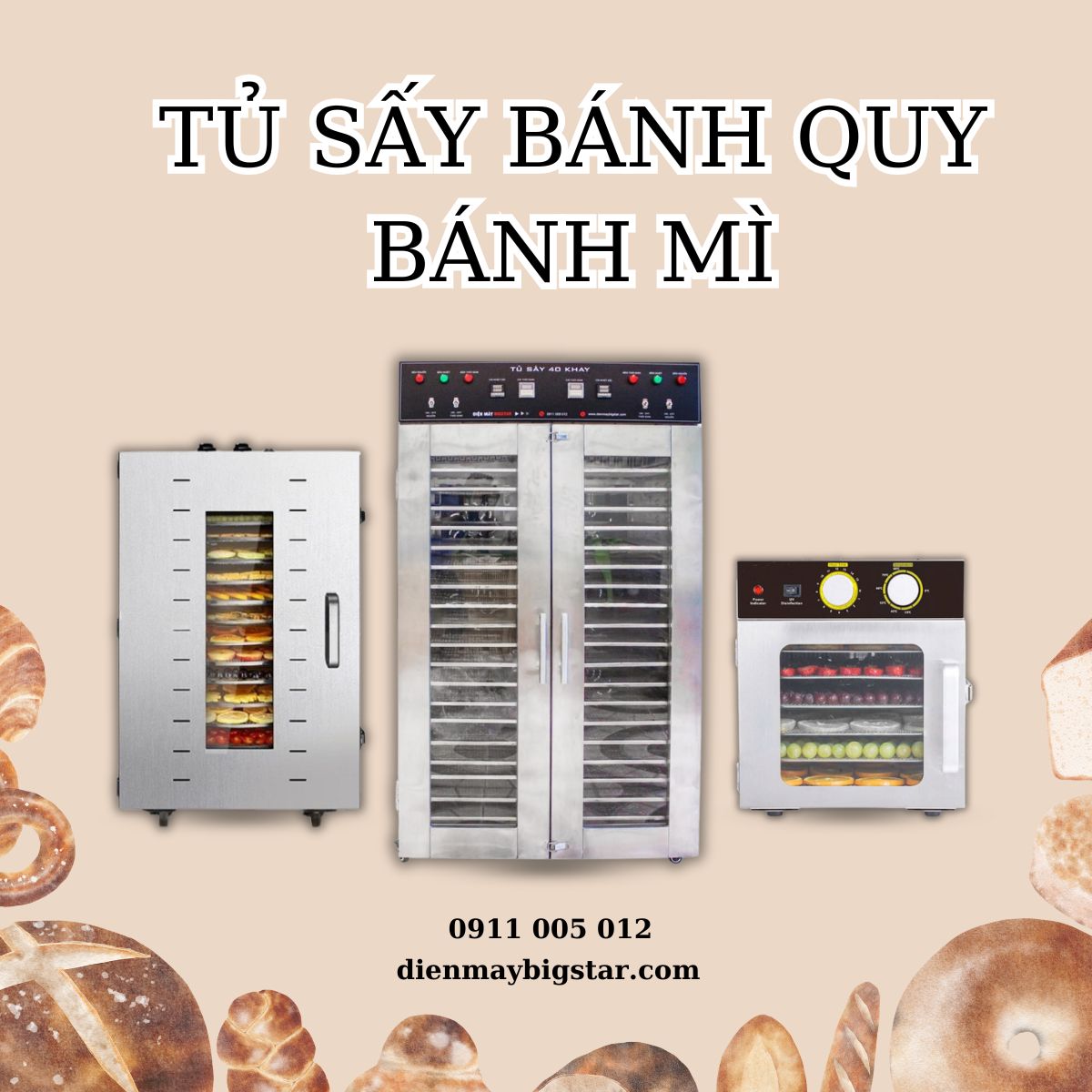 Tủ sấy bánh quy bánh mì