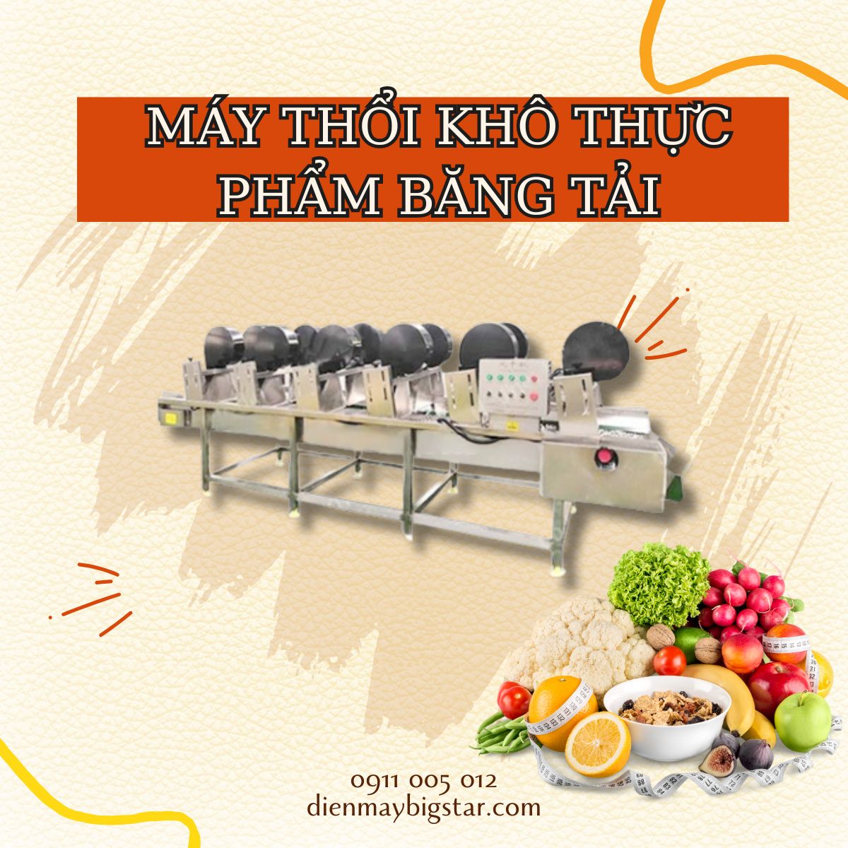 Máy thổi khô thực phẩm băng tải