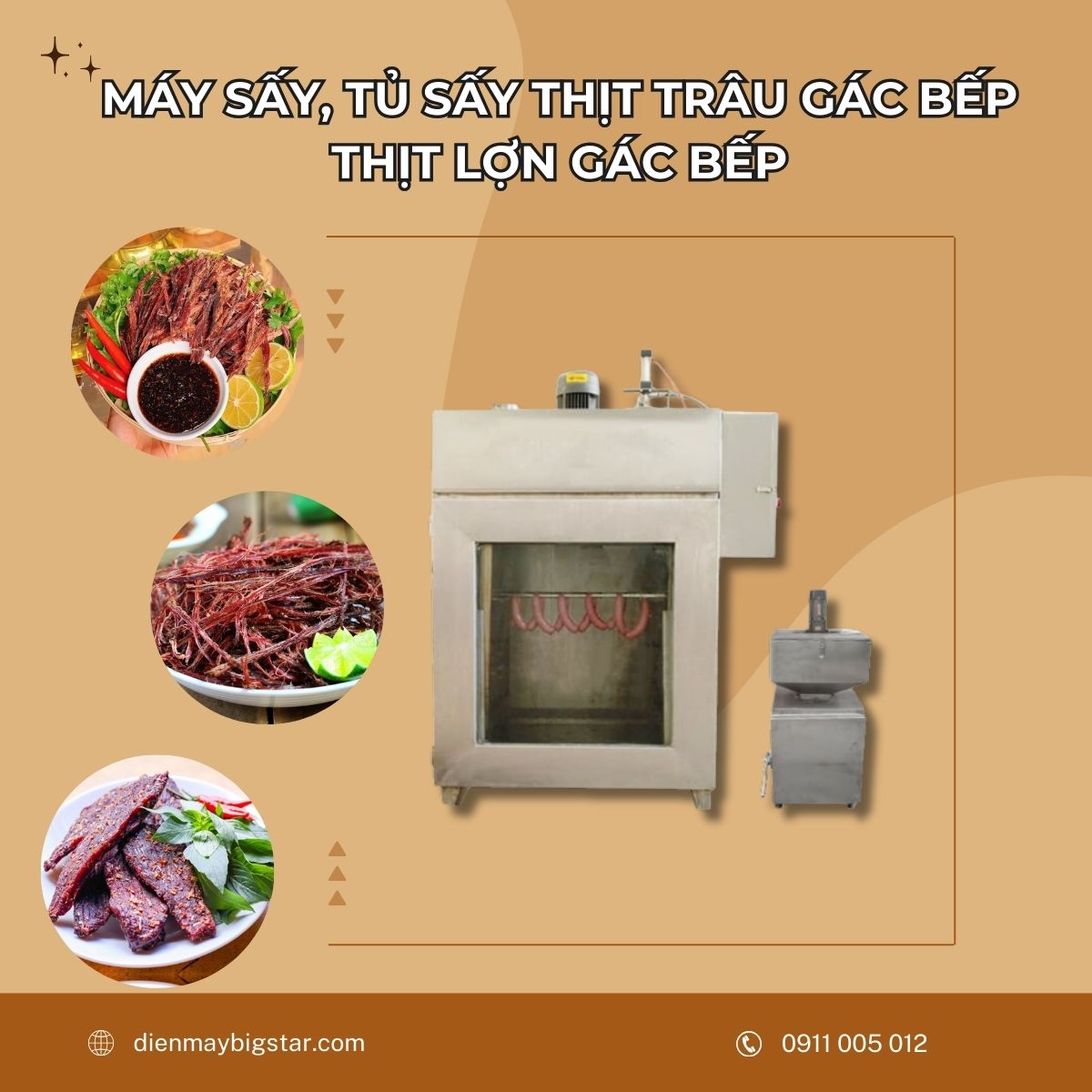 tủ sấy thịt trâu gác bếp thịt lợn gác bếp