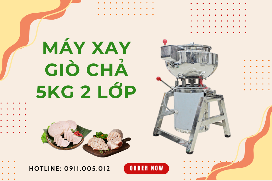 Máy xay giò chả 5kg 2 lớp